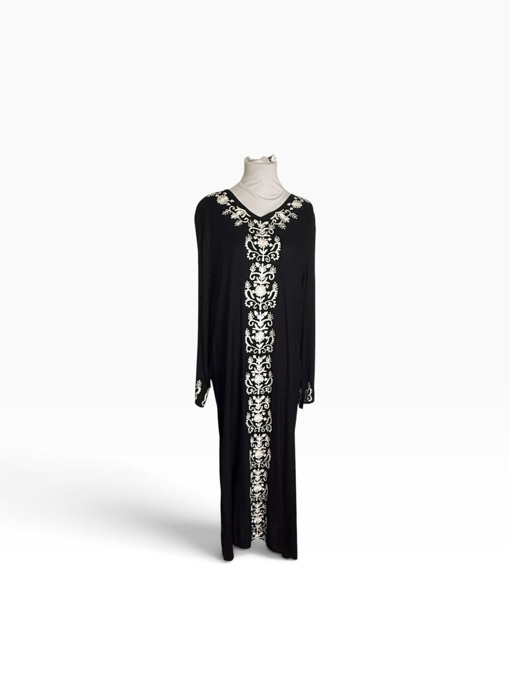 Expressions Black Embroidered Caftan M Mrs Roper Costume Repair Recycle